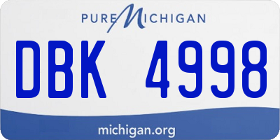 MI license plate DBK4998