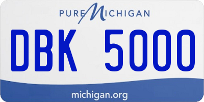 MI license plate DBK5000