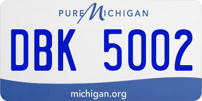 MI license plate DBK5002