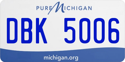 MI license plate DBK5006