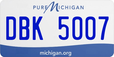 MI license plate DBK5007