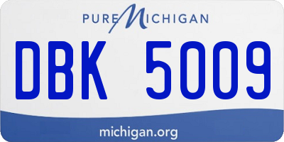 MI license plate DBK5009