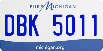 MI license plate DBK5011