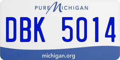 MI license plate DBK5014