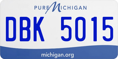 MI license plate DBK5015