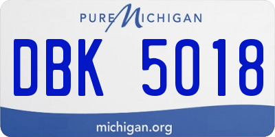 MI license plate DBK5018