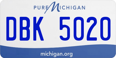 MI license plate DBK5020