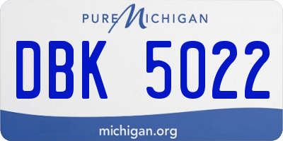 MI license plate DBK5022