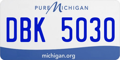 MI license plate DBK5030
