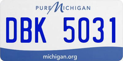 MI license plate DBK5031