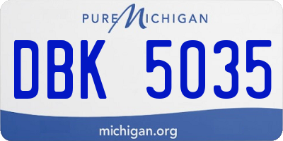 MI license plate DBK5035