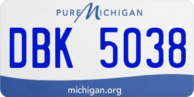 MI license plate DBK5038