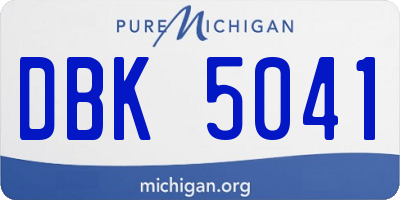 MI license plate DBK5041