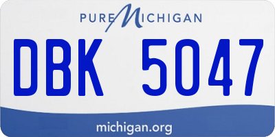 MI license plate DBK5047