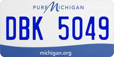 MI license plate DBK5049