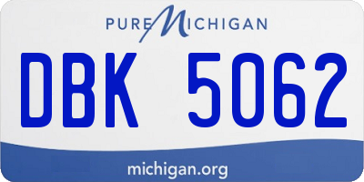 MI license plate DBK5062