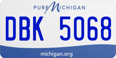 MI license plate DBK5068
