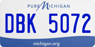 MI license plate DBK5072