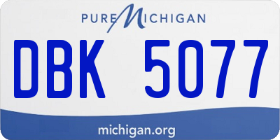 MI license plate DBK5077