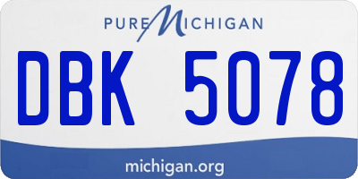 MI license plate DBK5078