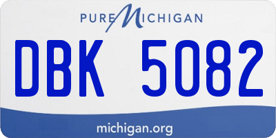 MI license plate DBK5082