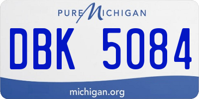 MI license plate DBK5084