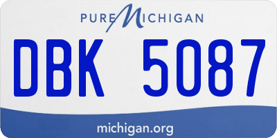 MI license plate DBK5087