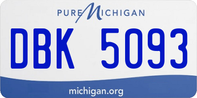 MI license plate DBK5093