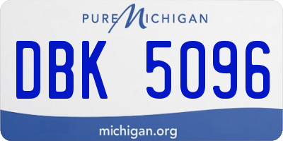 MI license plate DBK5096