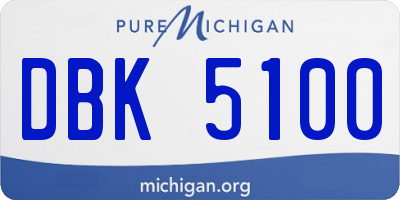 MI license plate DBK5100