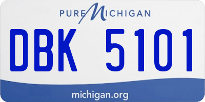 MI license plate DBK5101