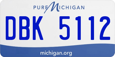 MI license plate DBK5112
