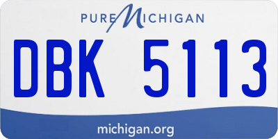 MI license plate DBK5113