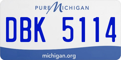 MI license plate DBK5114