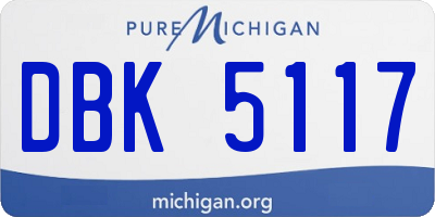 MI license plate DBK5117