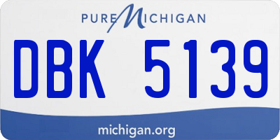 MI license plate DBK5139
