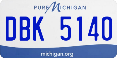 MI license plate DBK5140