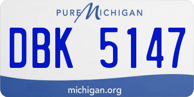 MI license plate DBK5147
