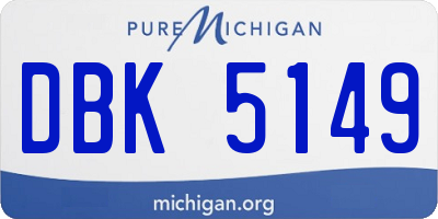 MI license plate DBK5149