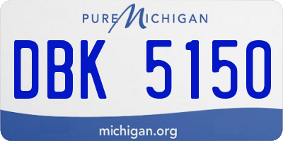 MI license plate DBK5150