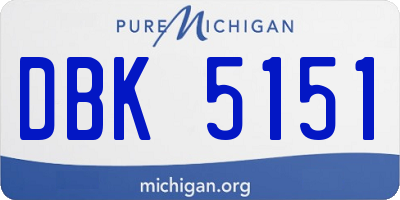 MI license plate DBK5151