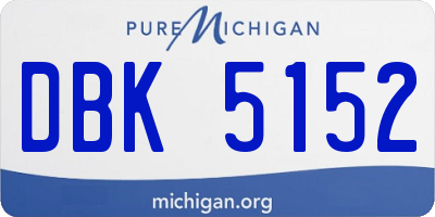 MI license plate DBK5152