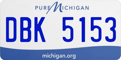 MI license plate DBK5153