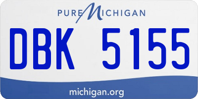 MI license plate DBK5155