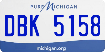 MI license plate DBK5158