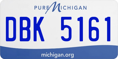 MI license plate DBK5161