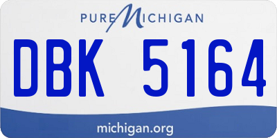 MI license plate DBK5164