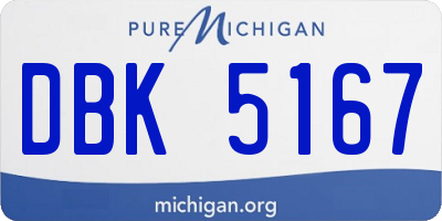MI license plate DBK5167