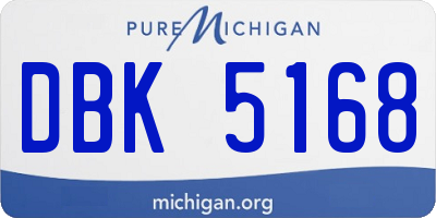 MI license plate DBK5168