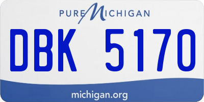 MI license plate DBK5170